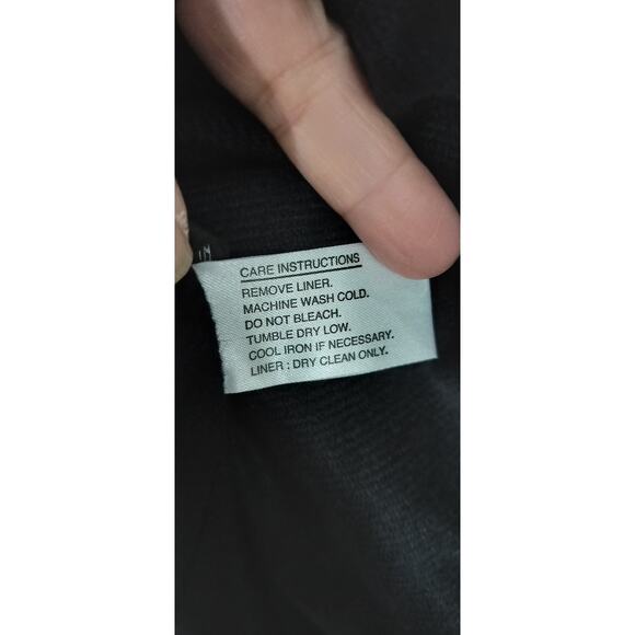 4376)Vtg 90 Gallery Woman 24W Black Removable Liner Hooded Washable Trench Coat - Picture 9 of 16